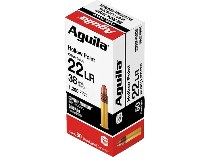Aguila Super Extra High Velocity 22LR Ammo 38 Grain Plate…