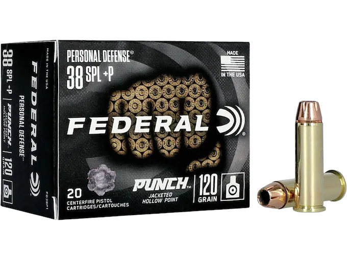 Federal Personal Defense Punch 38 Special +P Ammo 120 Gra…