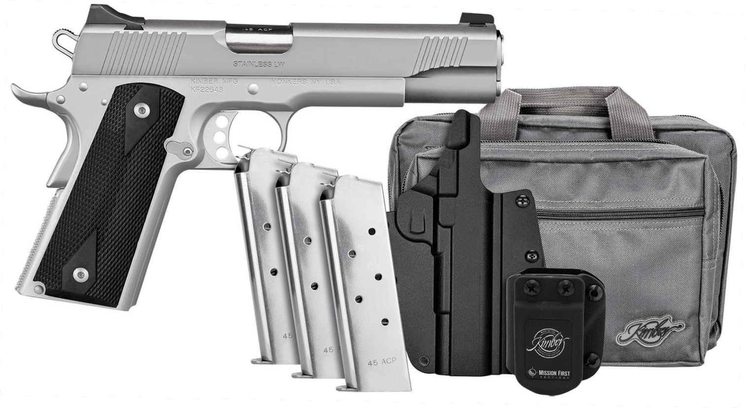 Kimber Stainless LW Silver .45 ACP 5″ Barrel 7-Rounds Clu…