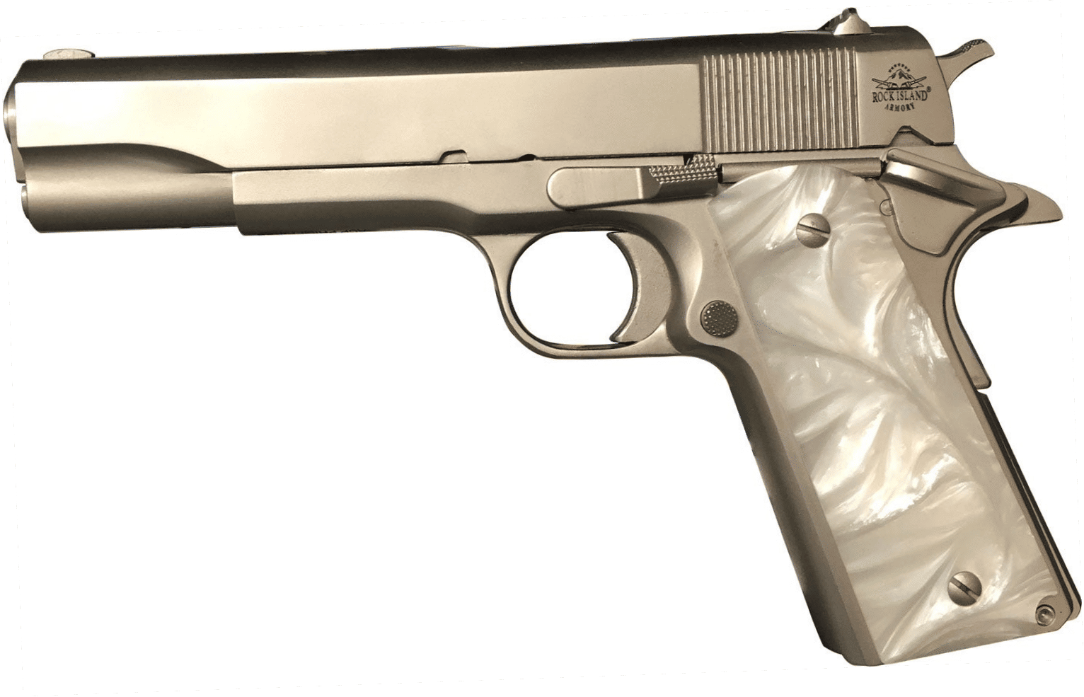 Rock Island Armory M1911-A1 GI Nickel .45 ACP 5″ Barrel 8…