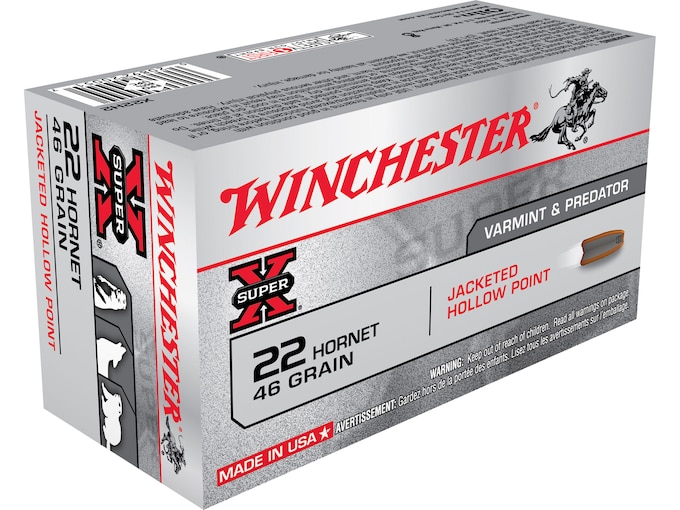 Winchester Super X 22 Hornet Ammo 46 Grain Jacketed Hollo…